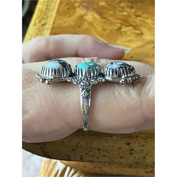White Buffalo Nevada Turquoise Heart Ring Discounted Size 8 - Image 2