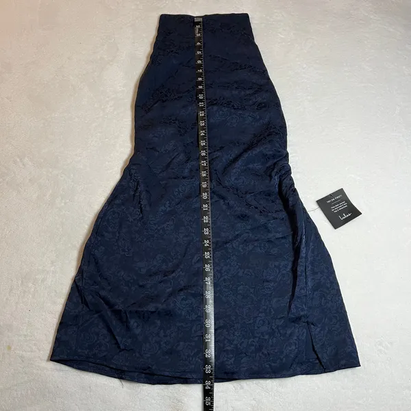 NEW Lulus Simply a Stunner Navy Jacquard Cowl Backless Mini Dress Size S Party - Image 15