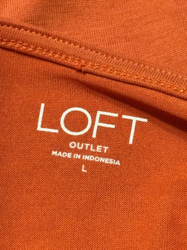 LOFT Orange Wrap-Front Short Sleeve Blouse size Large NWT - Image 5