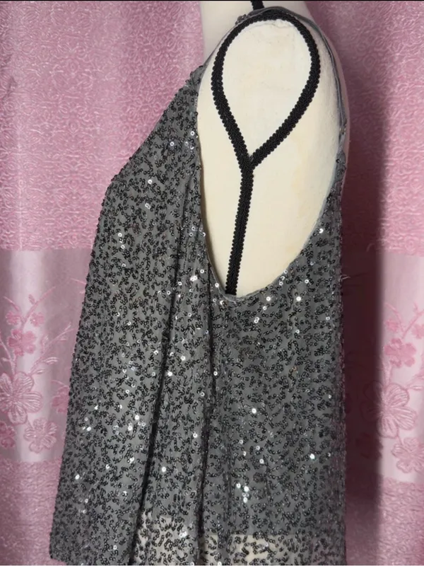Vintage DEB Sequin Scoop Neck Cami Top - Image 3