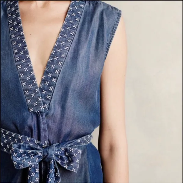 Anthropologie Holding Horses Chambray Vest XS - Image 4