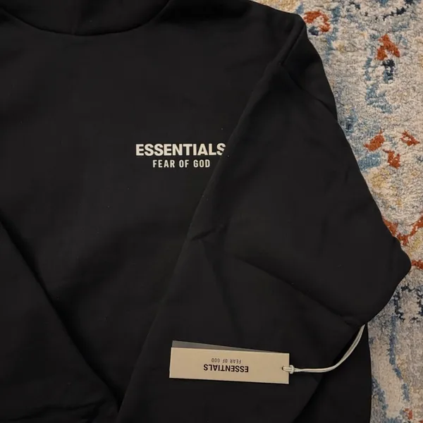 Essentials fear of god hoodie black size large - Image 2
