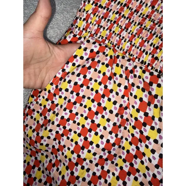 Maeve Women's Smocked Waist Wide Leg Pants Multicolor Geometric Print Large - Image 4