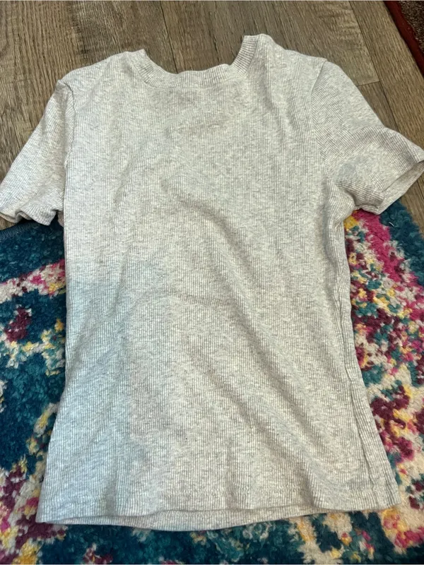 Skims Gray Crewneck Short-Sleeve Women's Top - Image 3