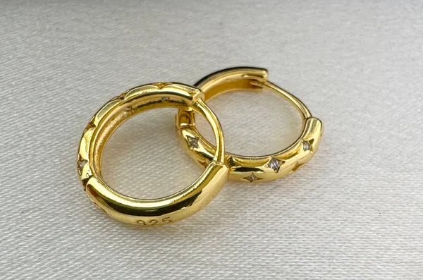 13mm Star Small Gold Hoop Earrings for Women Men - Image 4