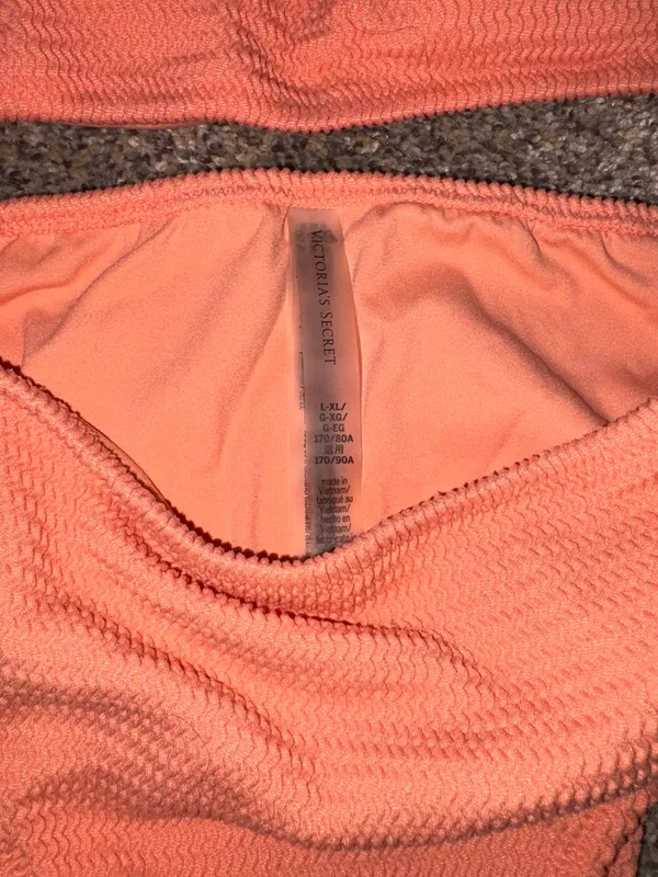 Victoria’s Secret Coral Textured Bikini Set L/XL - Image 2
