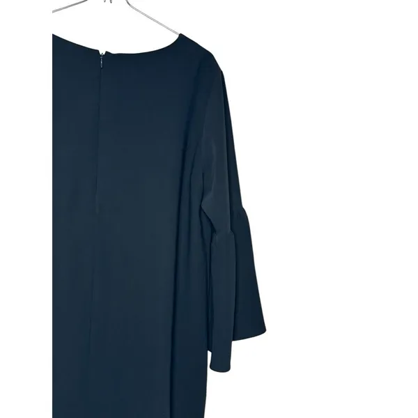 Amanda Uprichard Women Dress Shift Bell Sleeve Round NeckZip Back Black‎ Large - Image 9