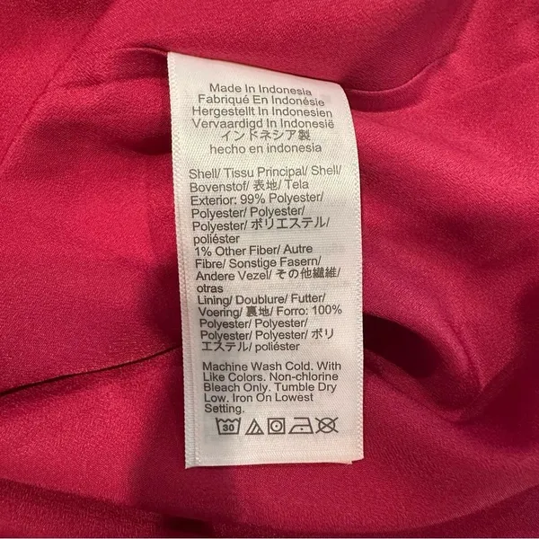 J. Crew Ruffle V-Neck‎ Long Sleeve Blouse Women's Small Raspberry Boho Hippie - Image 6