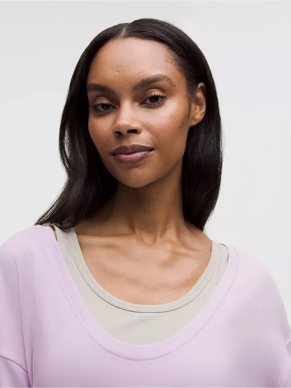 NWT Lululemon becalm Scoop-neck relaxed fit pullover lilac play size small - Image 5