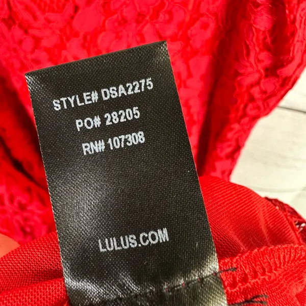 Lulus Womens size XL Royal Treatment Red Lace Midi Skater Dress - Image 10
