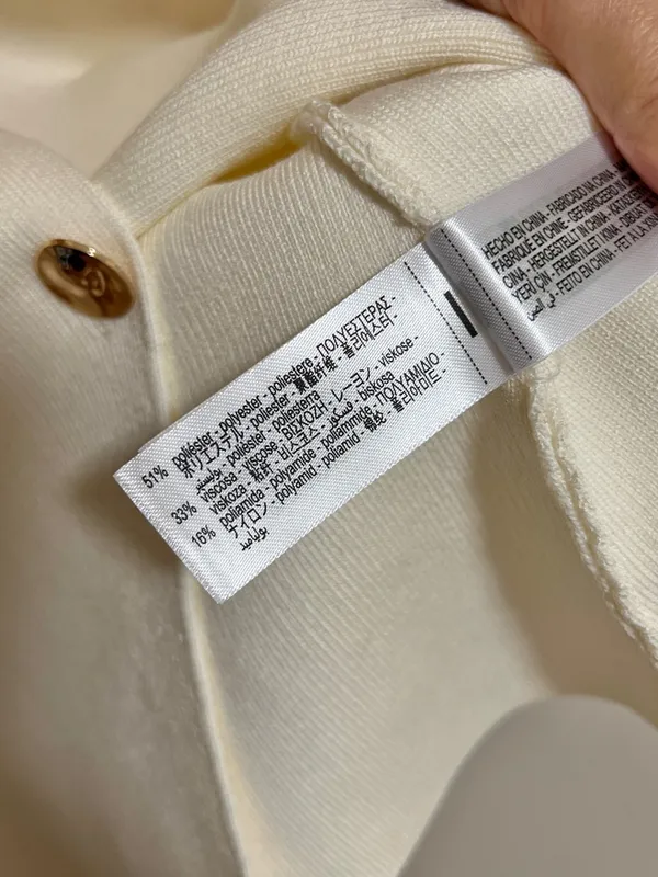 Zara Cream Knit Vest Top Small Gold Buttons - Image 3
