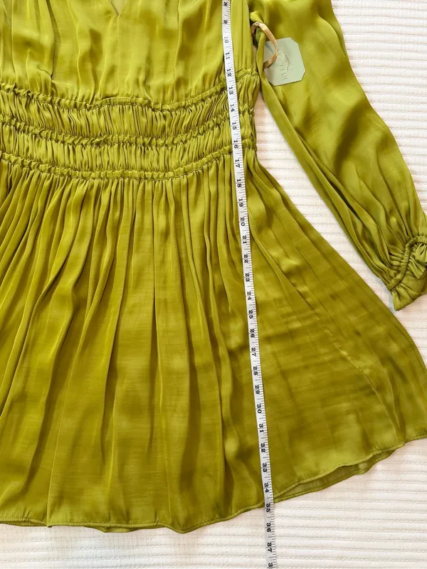 Ryegrass Moss Olive Green Long-Sleeve Smocked Waist Dress NWT - Image 8