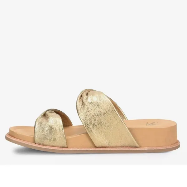 SOFFT‎ | Ainsworth Mirabelle Metal Gold Leather Twisted Strap Platform Sandal, 6 - Image 2