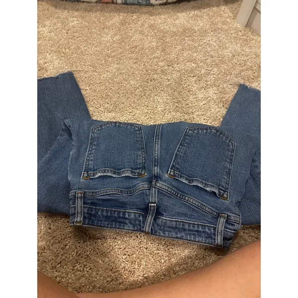 Abercrombie & Fitch‎ Curve Love The Mom Jeans High Rise Button Fly Raw Hem 25 0S - Image 5
