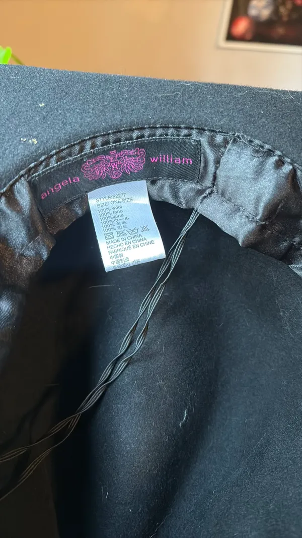 Wool felted brimmed hat Black - Image 3