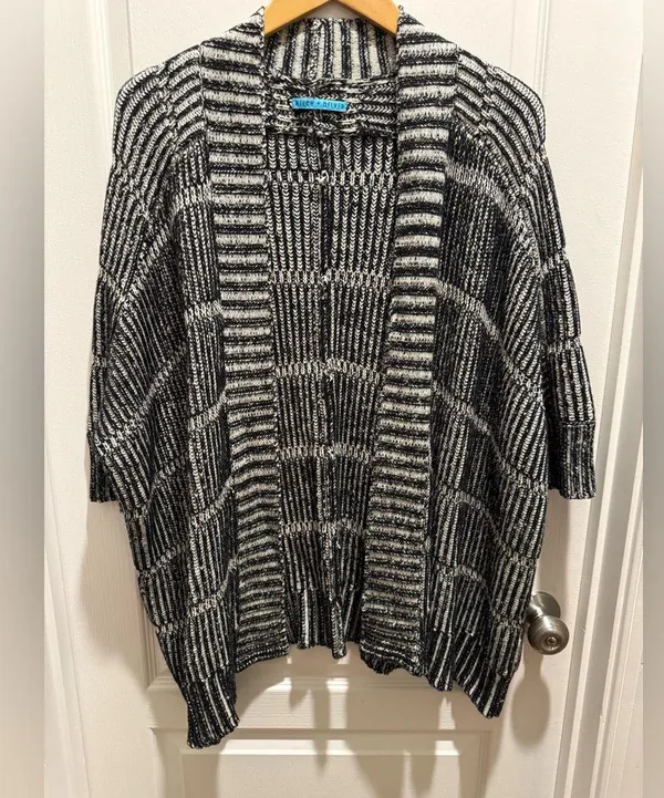 Alice + Olivia Wool Blend Nera Rib Knit Box Cardigan Size S - Image 3