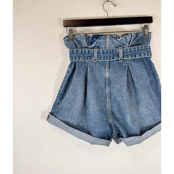 Re/Done Womens Shorts Blue The Attico Denim High Rise Paper Bag Size 26 - Image 8