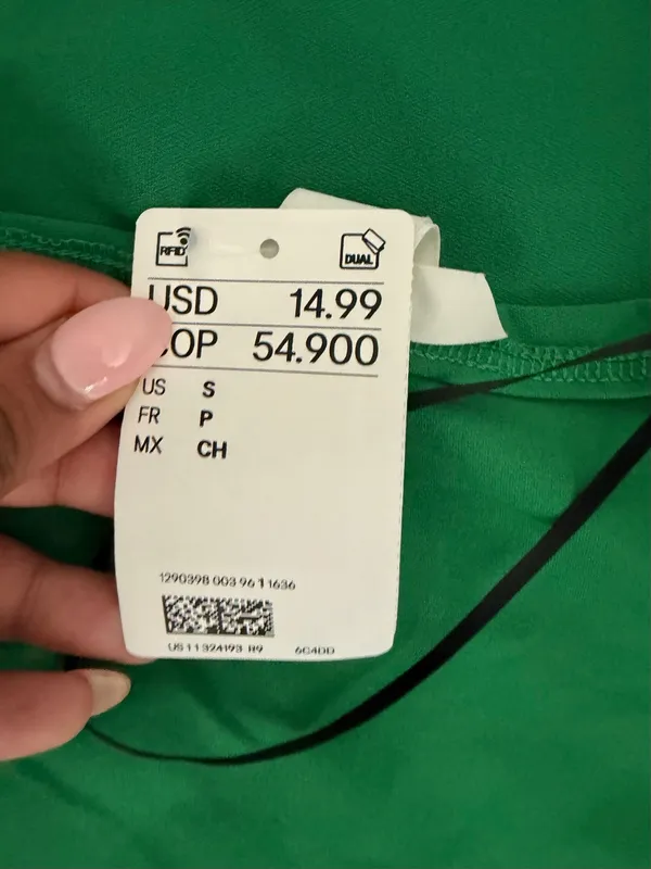 H&M Emerald Green Strapless Tube Dress Top - Image 4