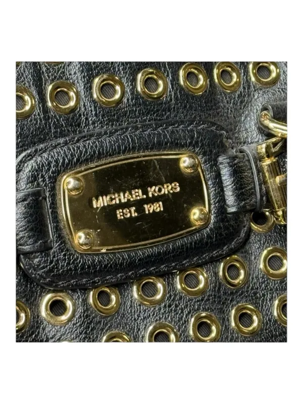 Michael KORS 𖦹 Limited Edition Grommet Large NS Satchel Handbag 𖦹 Black Leather - Image 7