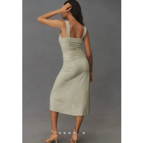 Reformation Light Sage Green Suvi Sleeveless Knit Midi Dress Size Large - Image 3