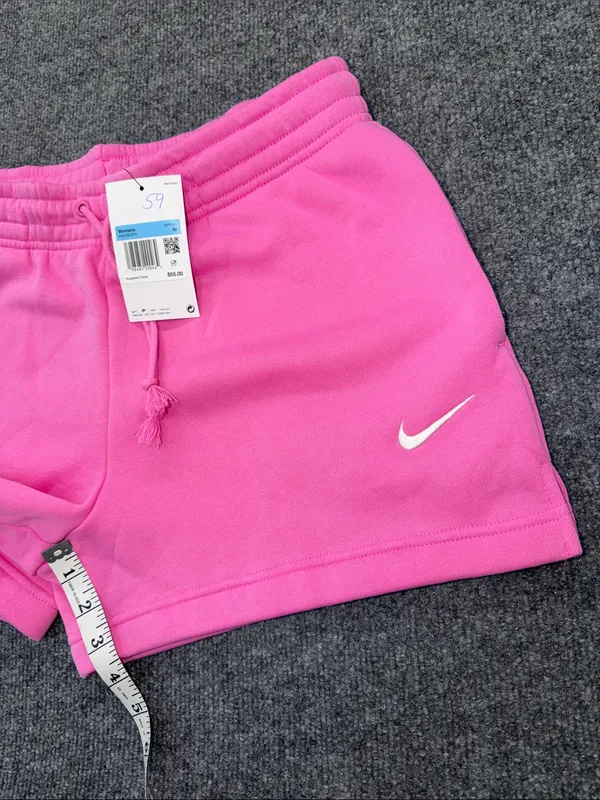 Nike Standard Fit Mid Rise Women's Pink Athletic 4”Length Drawstring Shorts - Image 4