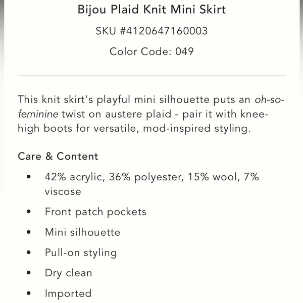 Anthropologie Plaid Knit Skirt - Image 11