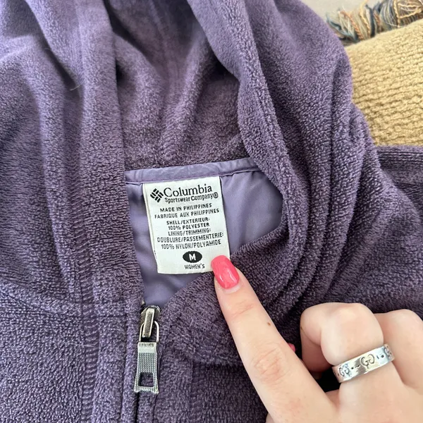 Columbia Purple Fleece Zip-Up Jacket M - Image 2