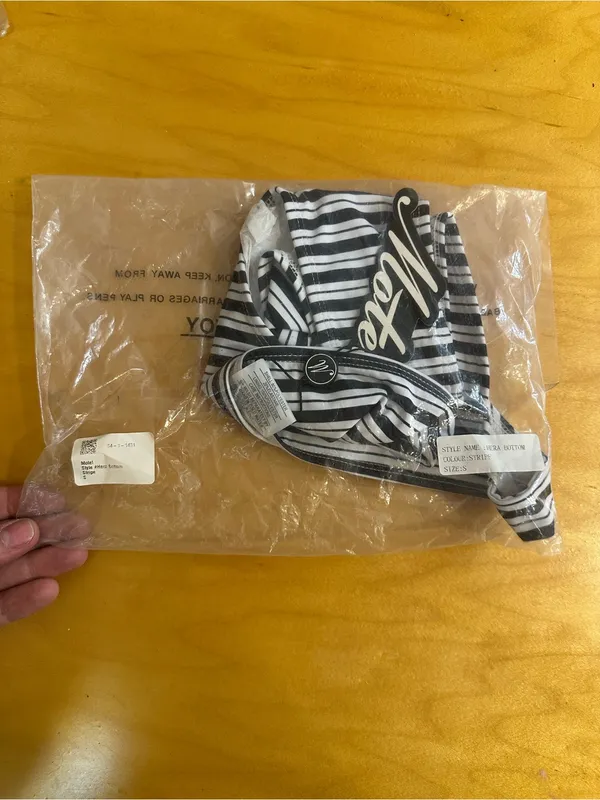 Motel Rocks Hera Bikini Bottom Black White Stripes Small NWT - Image 2