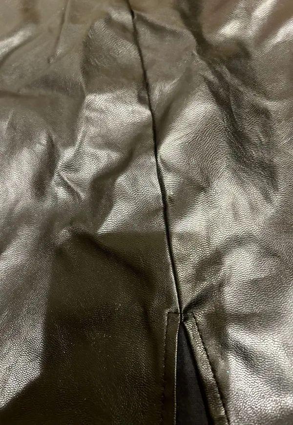 SheIn NWOT Sexy High Waist Notch Hem Leather A-Line /two front slits L - Image 15