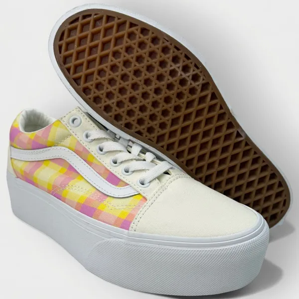 Vans Old Skool Stackform Pastel Plaid Platform Shoes Womens 7.5 - Image 7