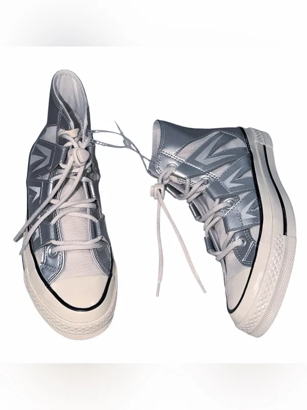 NEW Converse Chuck 70 Mesh High Womens Size 7 Dull Silver Sneakers Shoes A15187C - Image 6