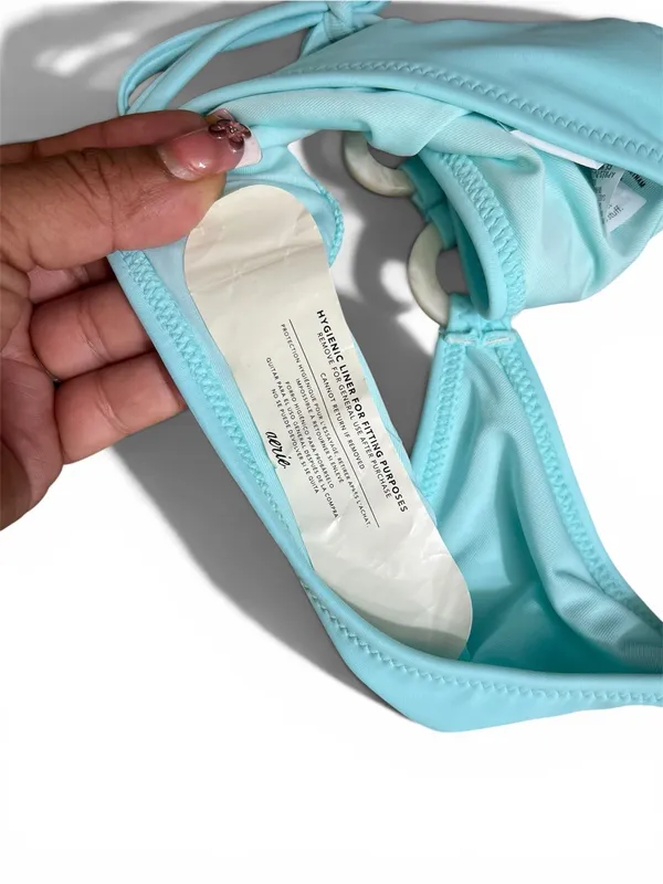 Aerie Light Blue Side-Tie Bikini Bottom Ring Detail Size XS - Image 11