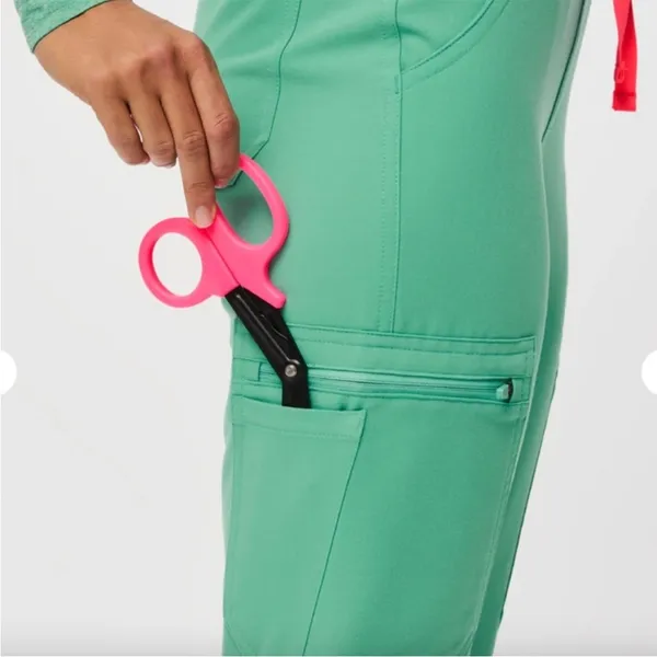Women New Figs High Waisted Yola Yoga Scrub Pants Surgical Green Plus Size 5XLR - Image 5