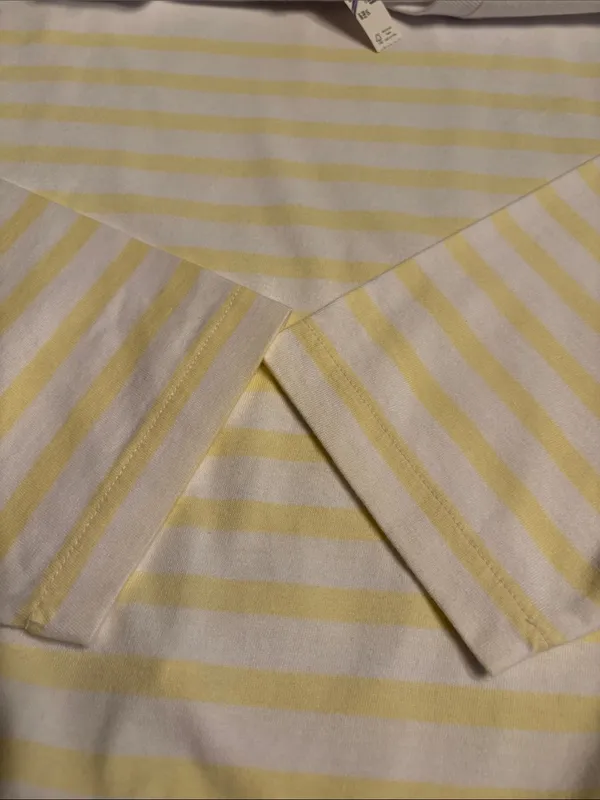 Madewell women’s The Perfect Tie-Waist Tee Jersey yellow white stripe Size L NWT - Image 8