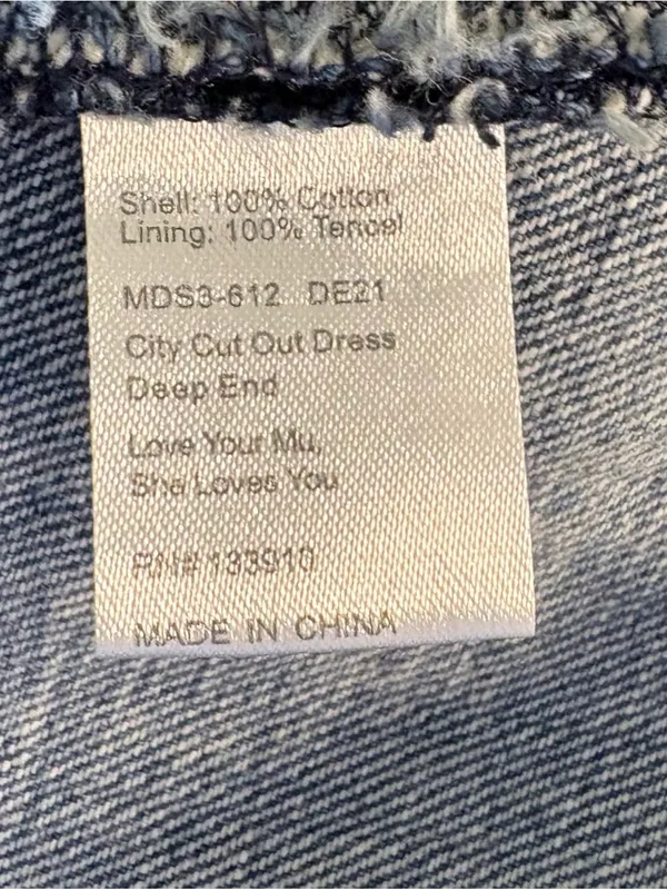 💥NWT Show Me Your Mumu City Cut Out Denim Mini Dress Deep End Size Small🧡 - Image 9