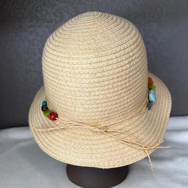 INC International Concepts Women's Adjustable Fit Natural Beaded Band Cloche - Image 12