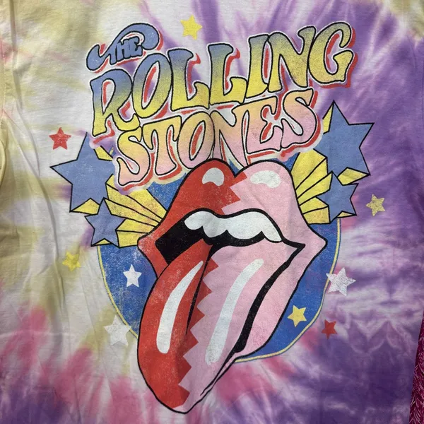The Rolling Stones Circus Stars Hot Lips Rock Band Tie Dye M - Image 2