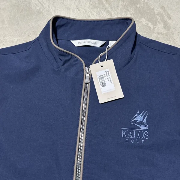 NWT Peter Millar Surge Vest Navy Blue Full Zip SZ Medium Unisex Kalos Golf - Image 2
