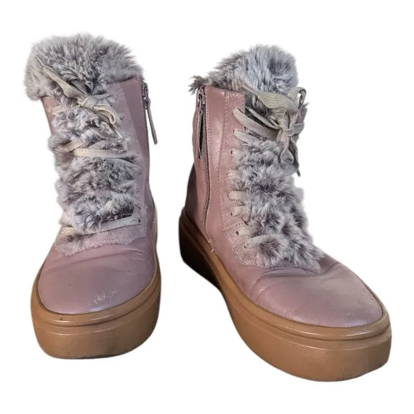 United Nude Dusty Rose Faux Fur Lined Platform Boots Size 8 minimalist blush - Image 3