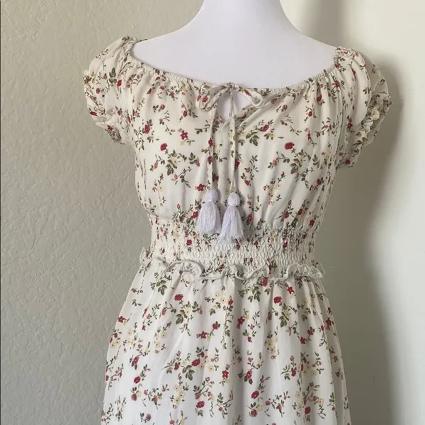 Floral Cream Maxi Dress - Image 2