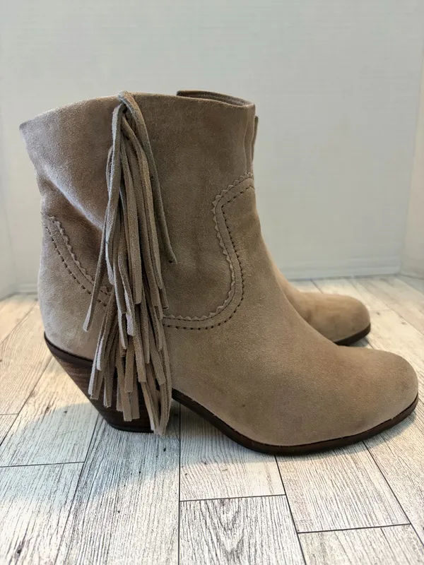 Sam Edelman Women's Louie Ankle Fringe Booties Tan Suede 7M Cowgirl - Image 2