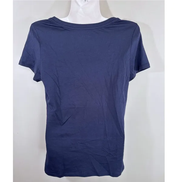 Quince Navy Blue Cotton Modal Scoop Neck T-Shirt Womens XS Basic Minimalist Tee - Image 3