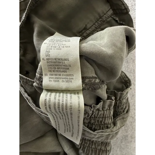 Abercrombie & Fitch Women S Olive Green Paperbag Waist Utility Tapered Pants Tie - Image 7