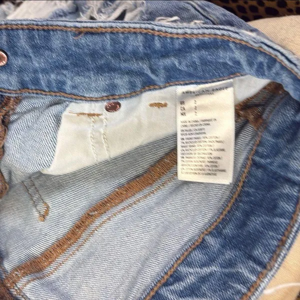 American Eagle Outfitters Blue Distressed Jean Shorts - Image 3