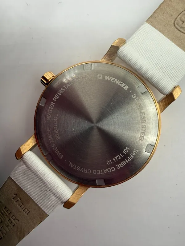 Wenger Womens White/Gold Watch NWT 35mm - Image 4