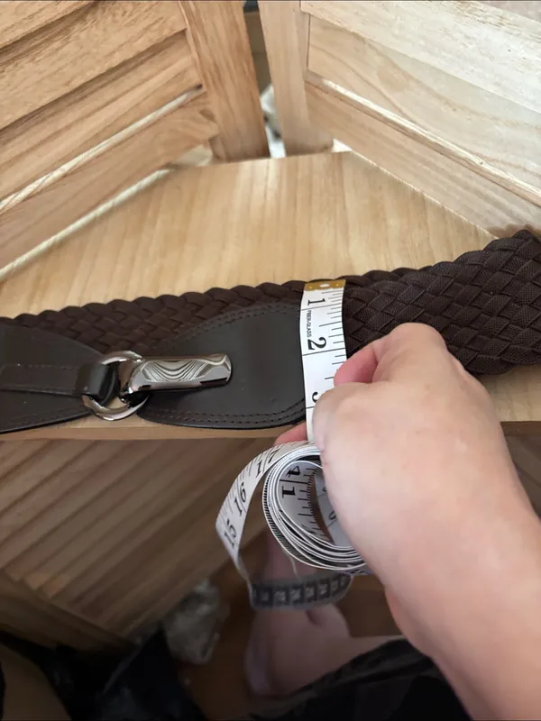 Braided Ladies Stretch Belt with Silver Buckle - Brown NWOT - Image 4