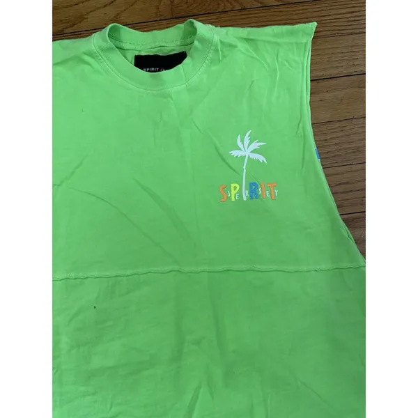 Spirit Jersey Tank Top Sleeveless Women's Size XSmall Neon Green Summer 83‎ NEW - Image 5