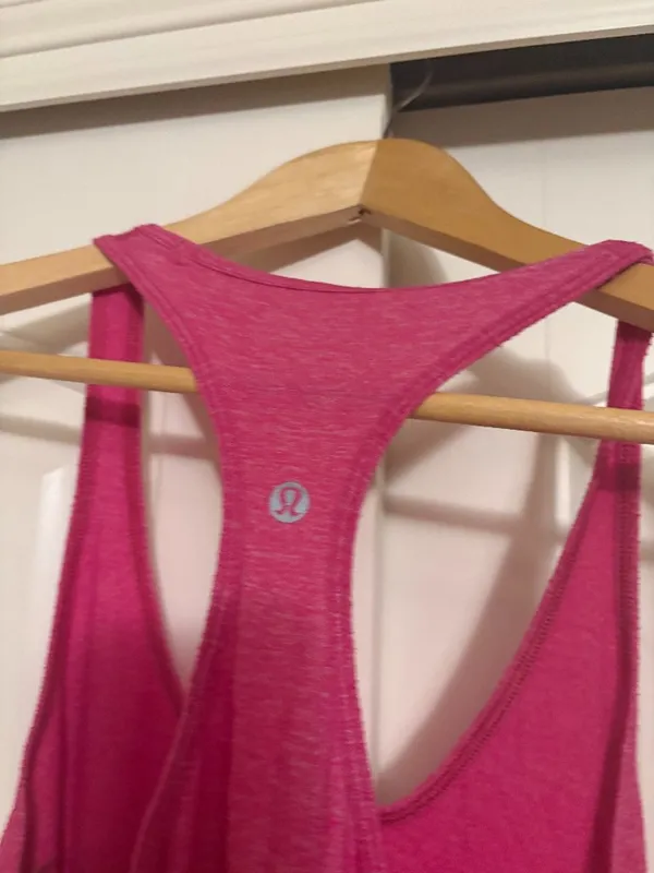Lululemon Racerback Tank Top Estimated Size 4 Marled Pink Lightweight Oversized - Image 3