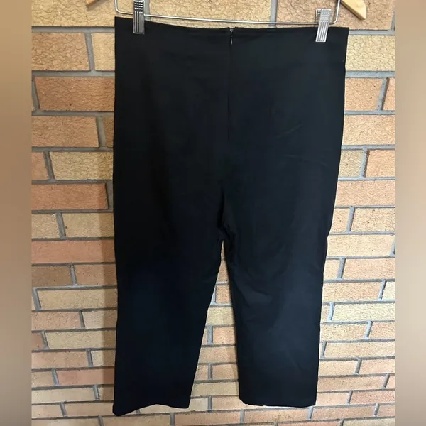 Reformation Sera Pants Black Back Zipper Form Fitting Straight Leg Size 10 - Image 5