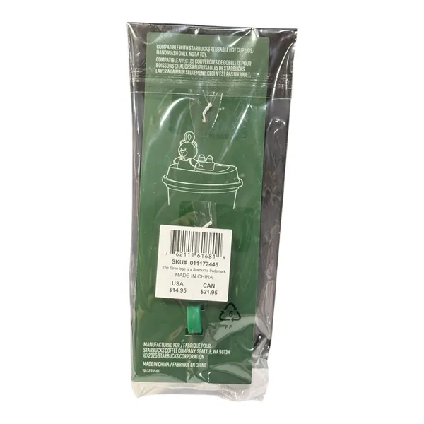 Starbucks Bearista Keychain Reusable Hot Cup Lid Stopper Green Apron – NEW - Image 2